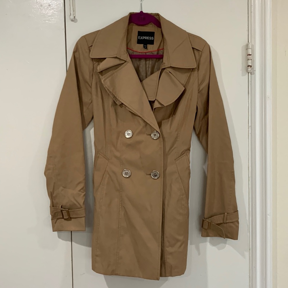 Ruffled trench coat